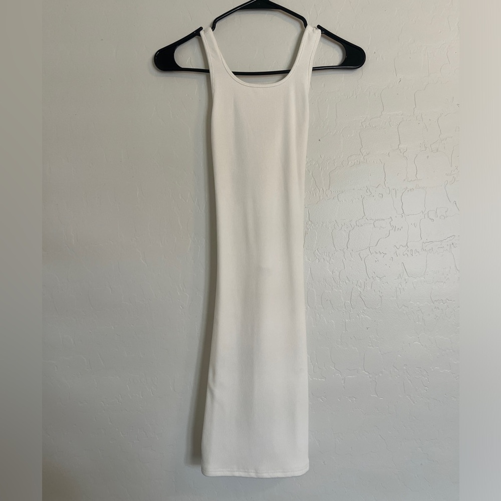 Adika cross cross open back white dress